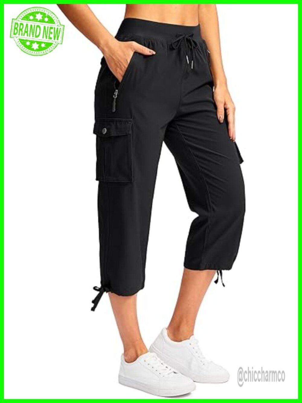 Women's Cargo Capris Pants with 6 Pockets Lightweight Quick Dry Hiking Summer